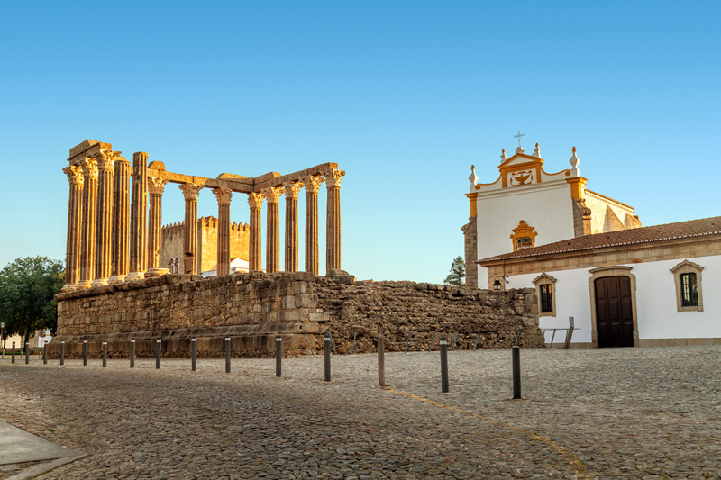 The Roman Temple of Evora, also referred to as the Templo de Diana is an ancient temple in the Portuguese city of Evora