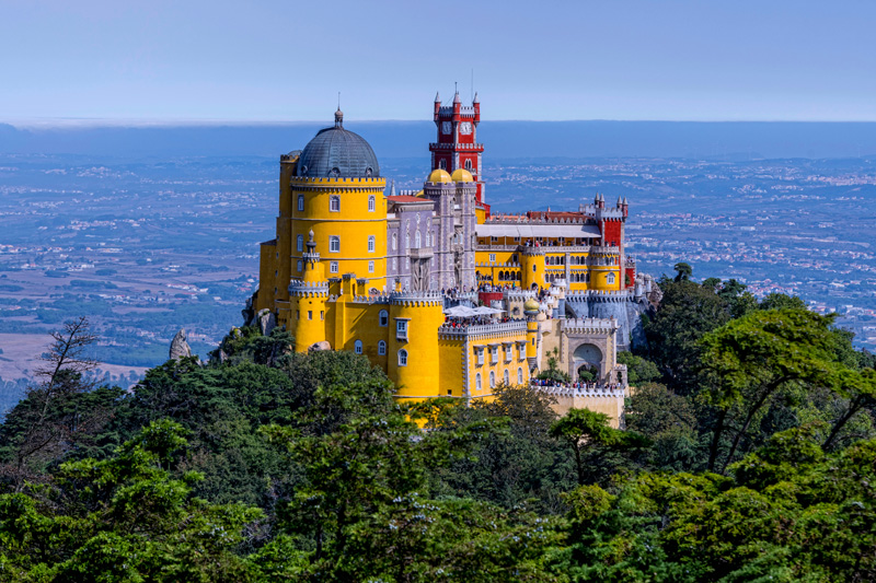 Panoramic view of the Pena Palace.Sintra, Portugal